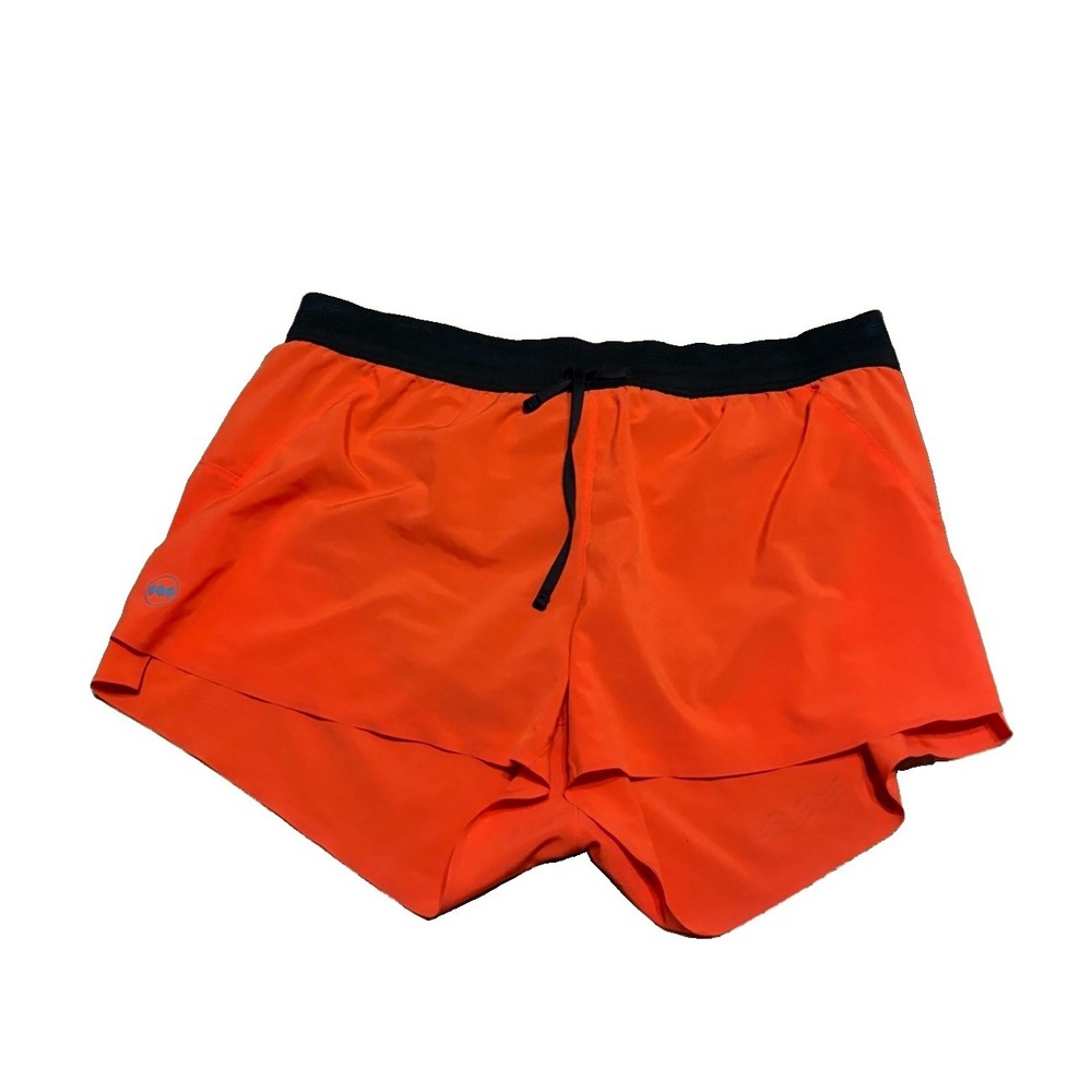 Janjii Womens M AFO 3" Running Shorts Orange Lined Drawstring Logo Outdoor